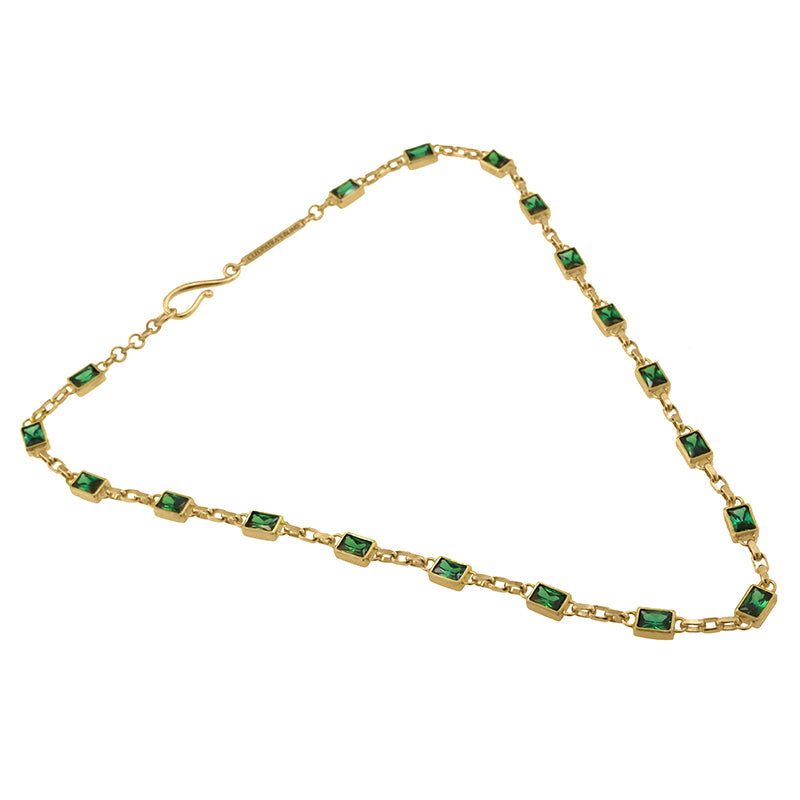 Busiris Necklace (with Emerald Green Zircon) - 18K Gold Plated