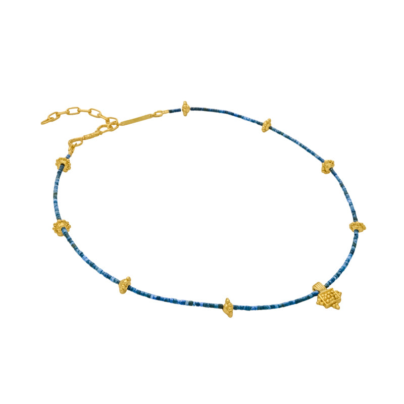 Triadic Necklace in Lapis Lazuli - 18K Gold Plated