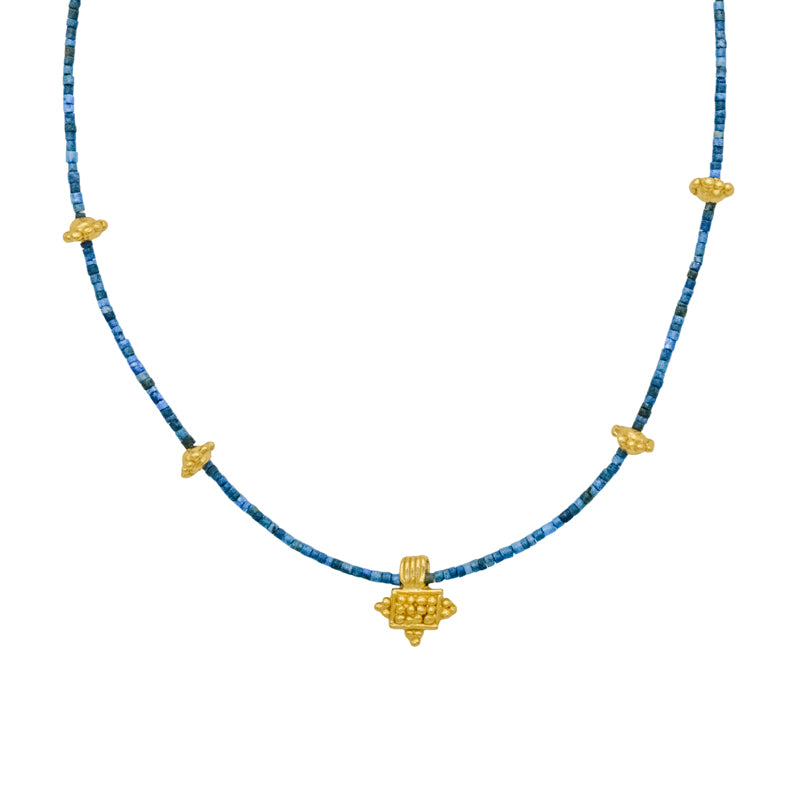 Triadic Necklace in Lapis Lazuli - 18K Gold Plated