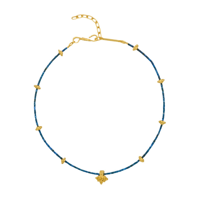 Triadic Necklace in Lapis Lazuli - 18K Gold Plated