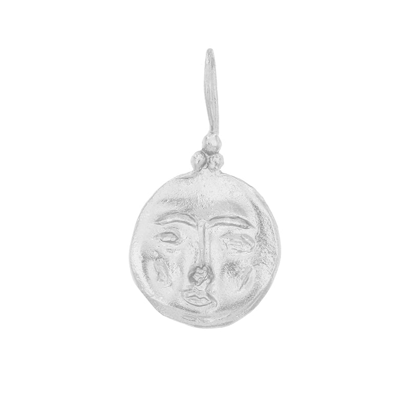 Moon Face Pendant - Sterling Silver