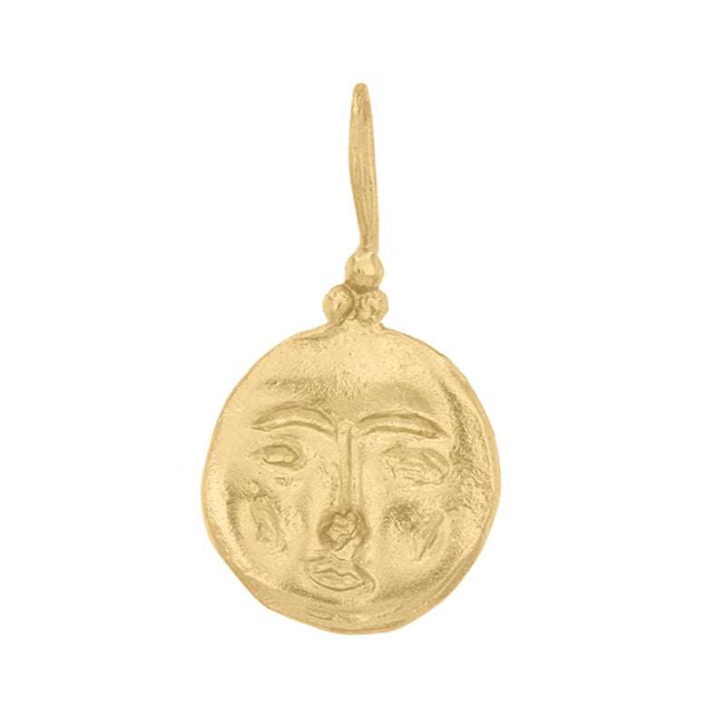 Moon Face Pendant - 24K Gold Vermeil
