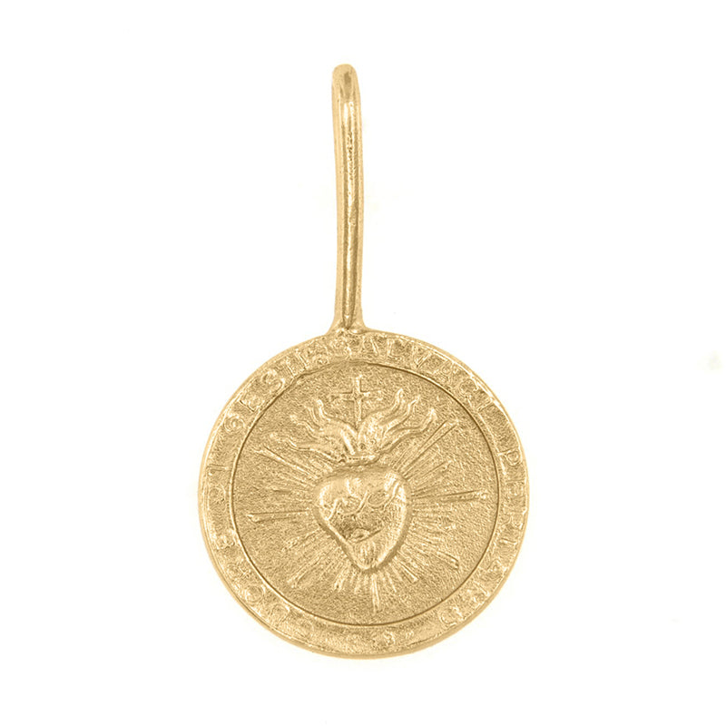 Sacre Coeur Flames Pendant - 18K Gold Plated