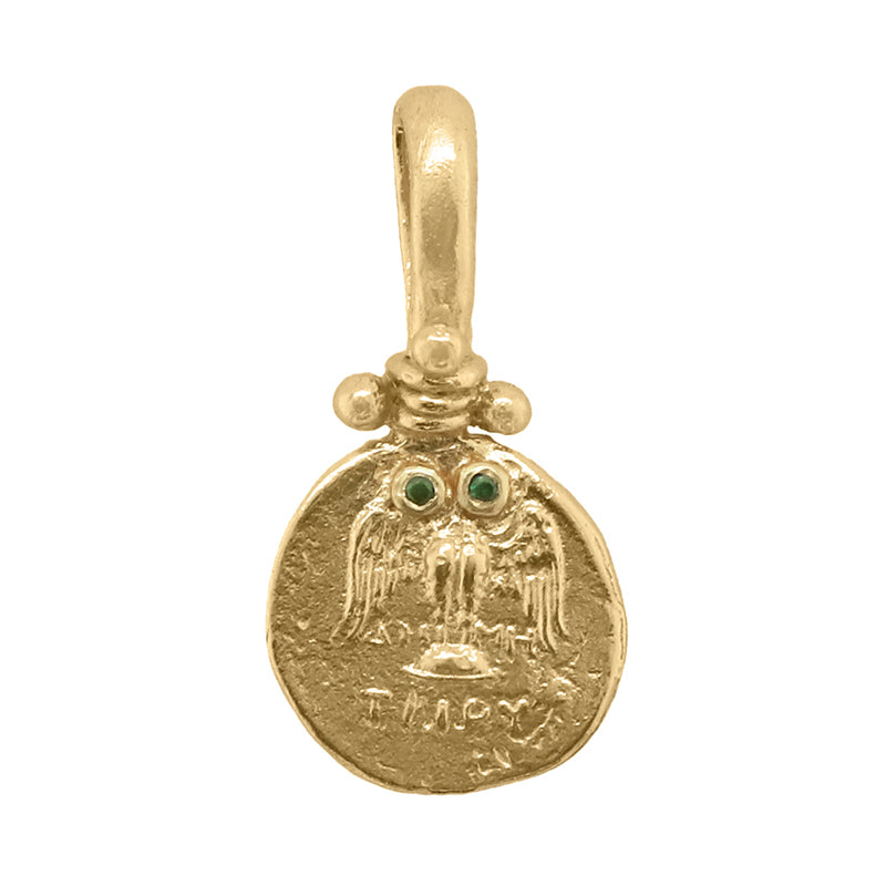 Menvra Pendant with Jade - 18K Gold Plated