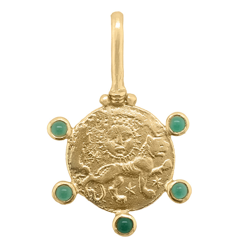 Jahangir Pendant with Green Onyx - 18K Gold Plated