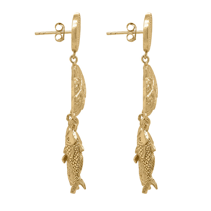 Bahamut Earrings - 18K Gold Plated