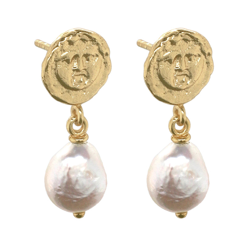 Pandaia Earrings with Pearl - 18K Gold Plated