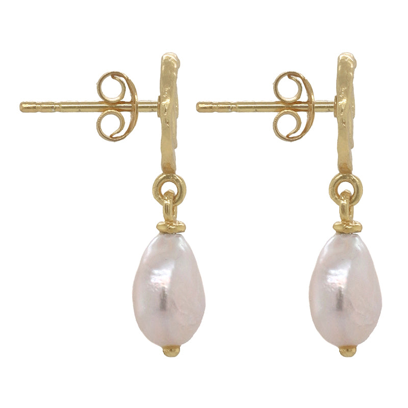 Pandaia Earrings with Pearl - 18K Gold Plated