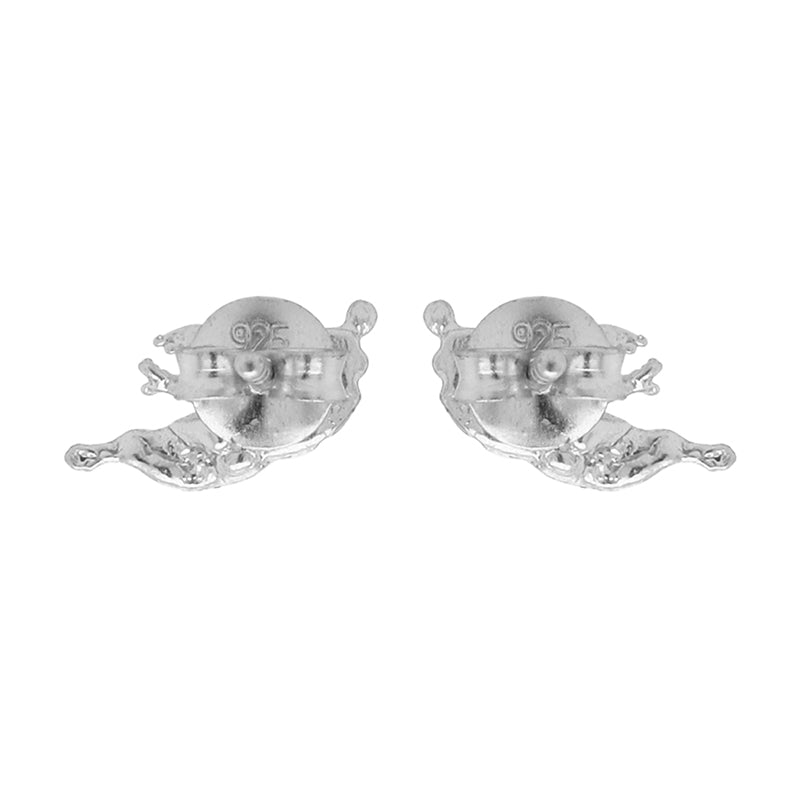 Aretino Studs - the back of a pair of sterling silver cherub earrings.