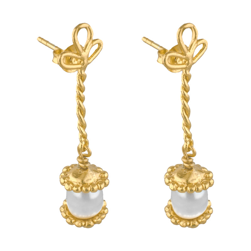 Florizel Earrings in Pearl - 18K Gold Plated