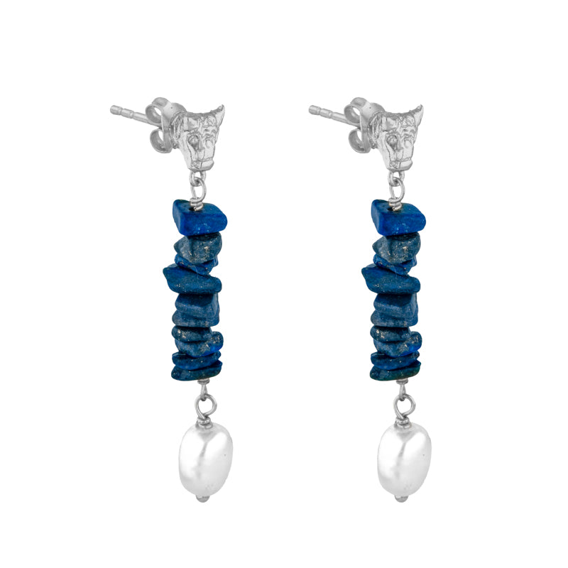 Dietrich Earrings in Lapis Lazuli - Sterling Silver