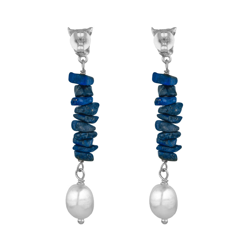 Dietrich Earrings in Lapis Lazuli - Sterling Silver