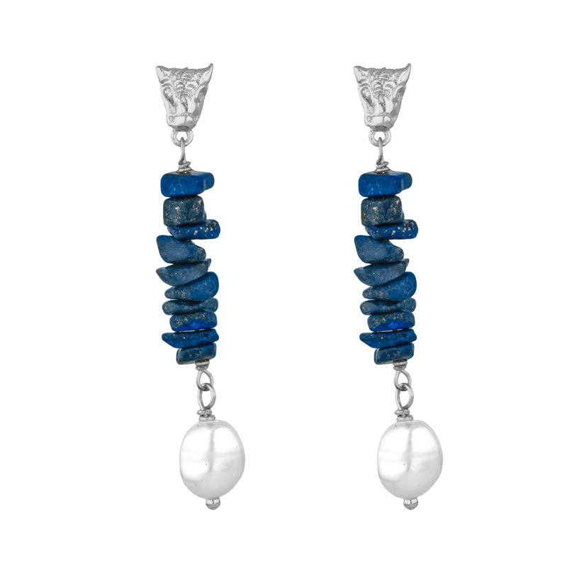 Dietrich Earrings in Lapis Lazuli - Sterling Silver