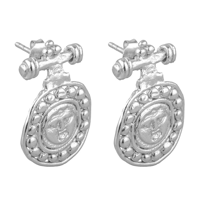 Gorgoneion Akritis Earrings - Sterling Silver