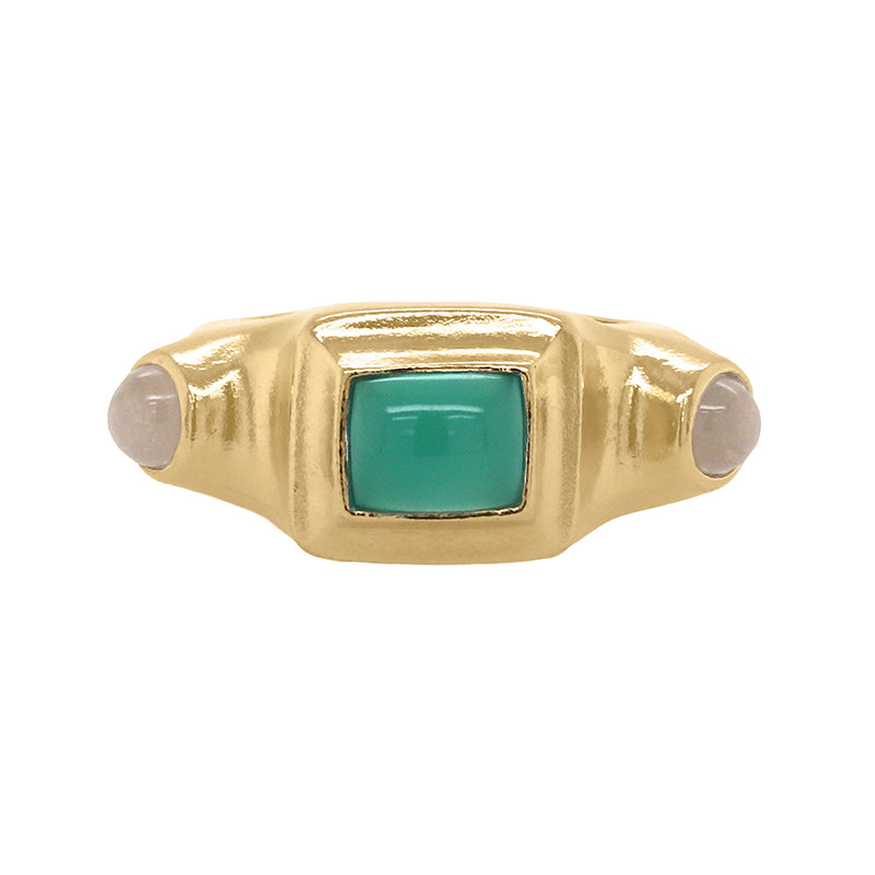 Chloe Ring with Agate - 18K Gold Plated