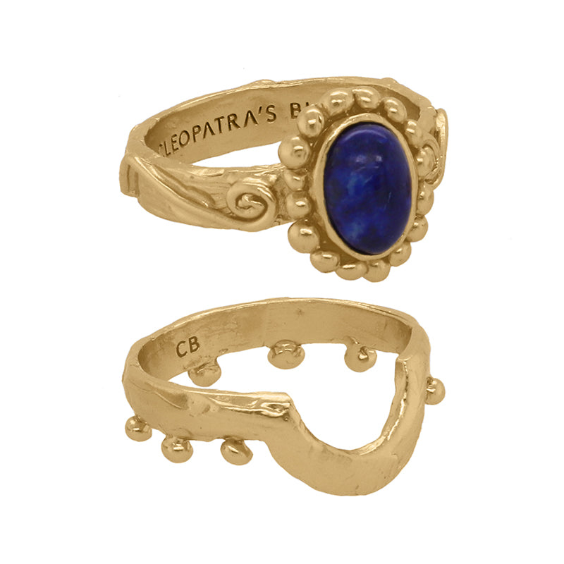 Lazaward Ring Stack in Lapis Lazuli - 18K Gold Plated