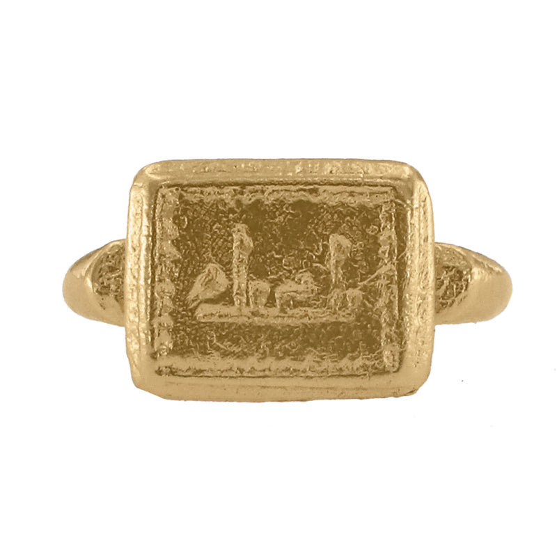 Shamash Signet Ring - 18K Gold Plated