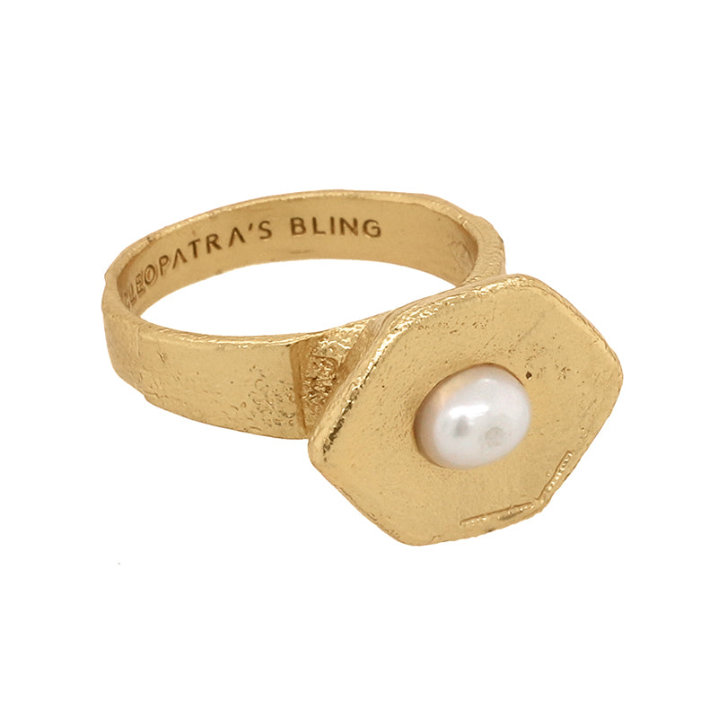 Kore Ring with Pearl - 18K Gold Plated