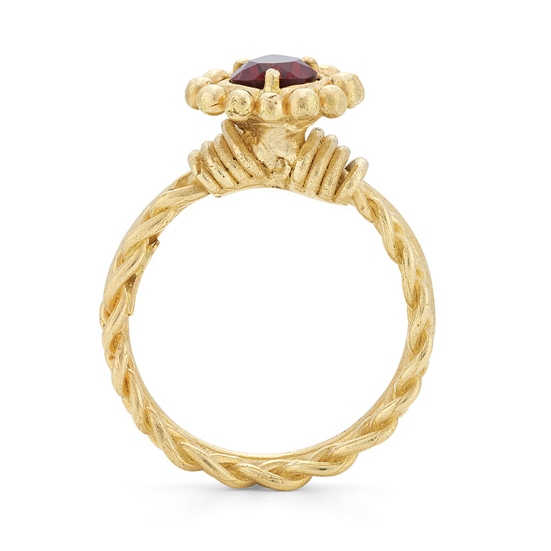 Venus Ring in Garnet - Solid Gold