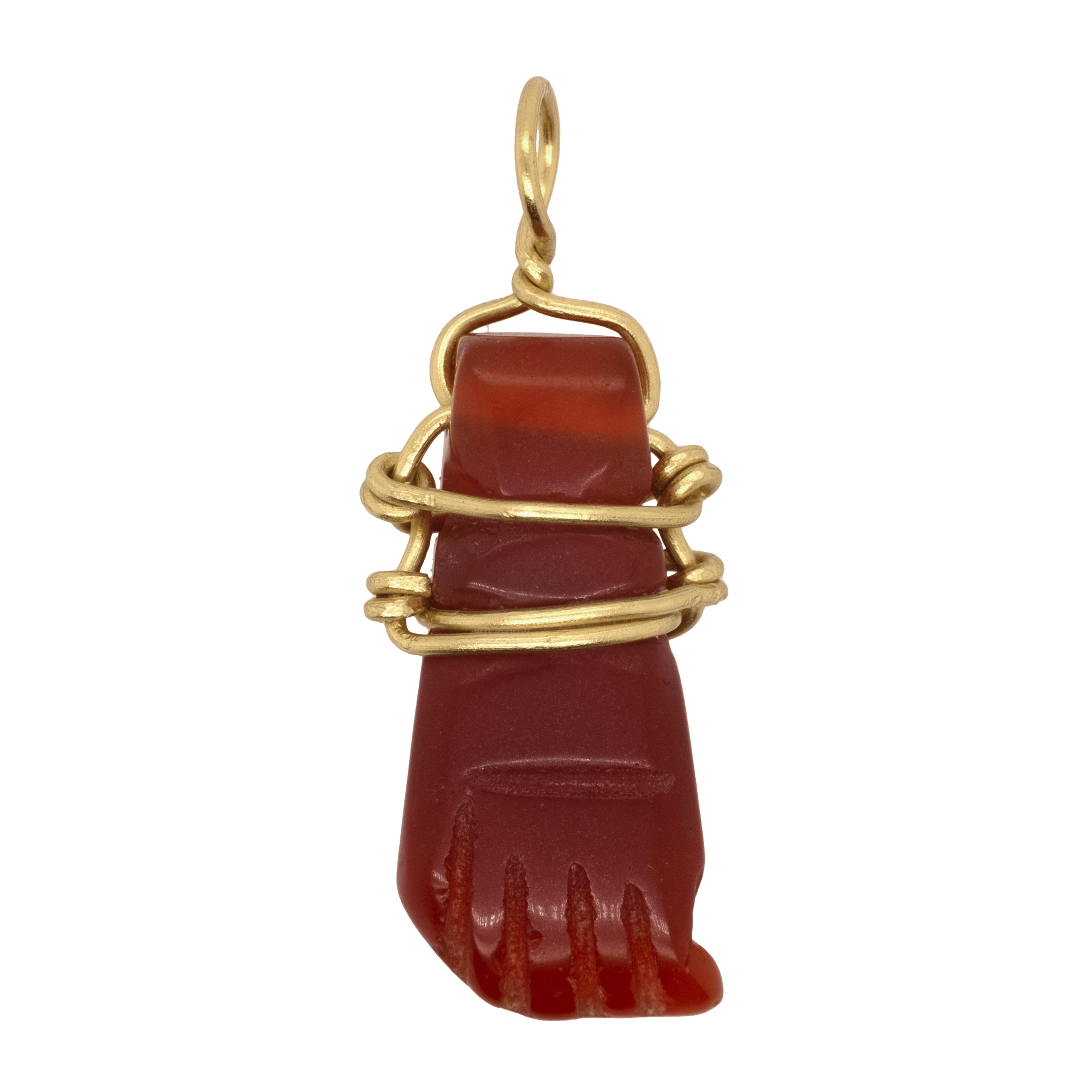 Sama Pendant in Red Carnelian - 18K Gold Plated
