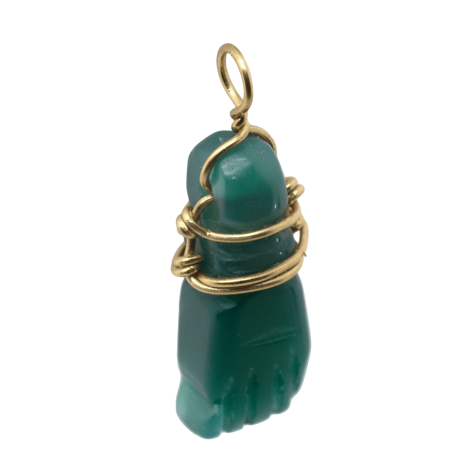 Sama Pendant in Green Carnelian - 18K Gold Plated