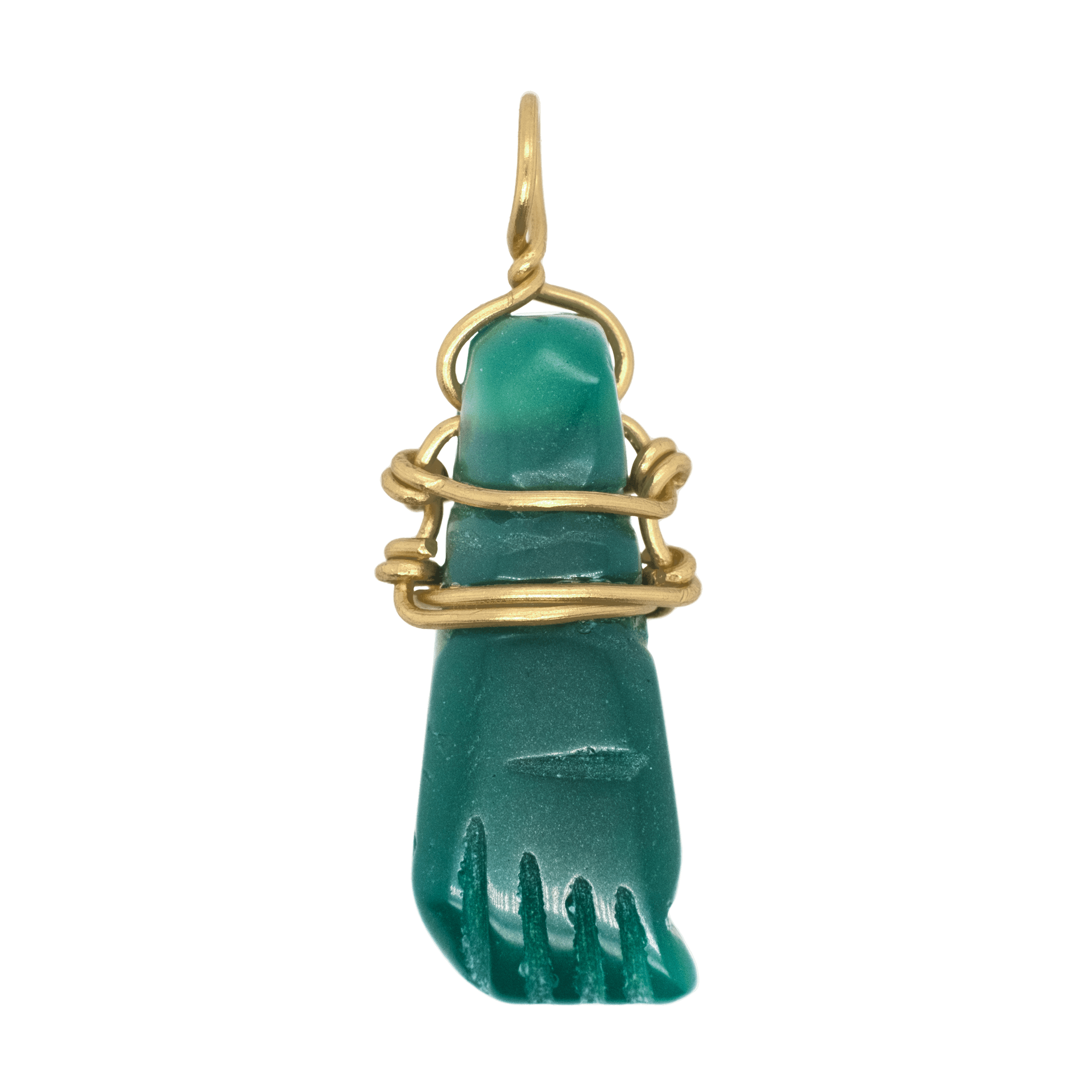 Sama Pendant in Green Carnelian - 18K Gold Plated