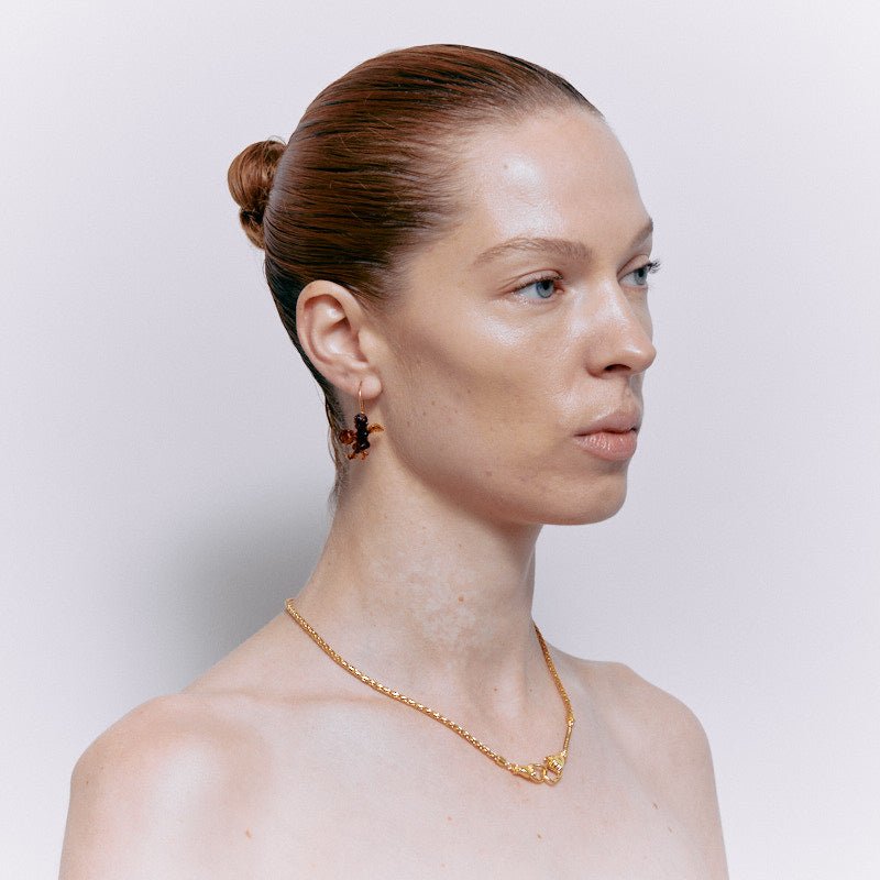 Amorini Earrings in Resin - 18K Gold Plated