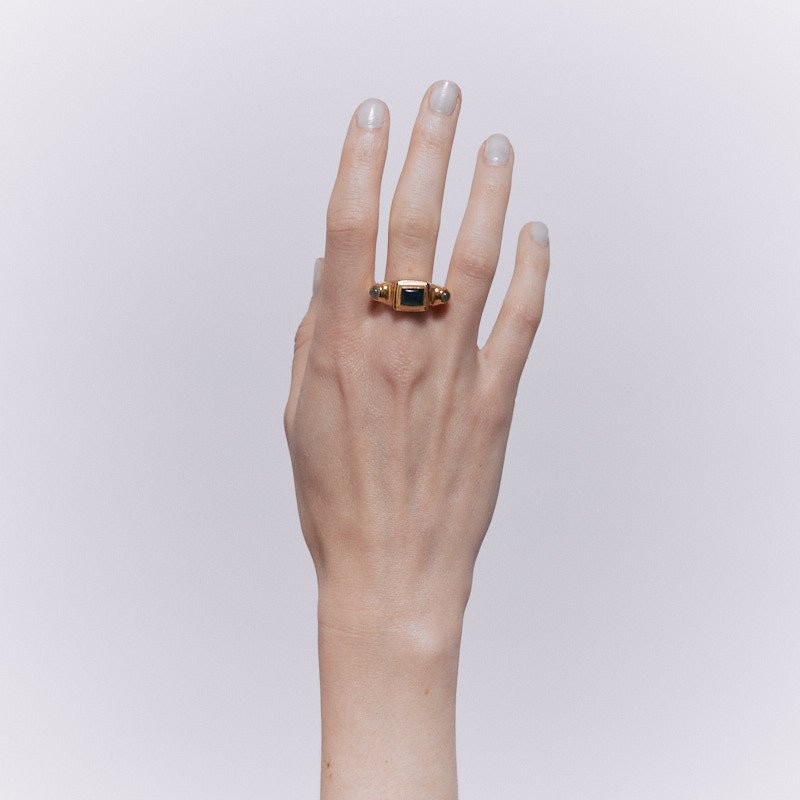 Chloe Ring with Agate - 18K Gold Plated